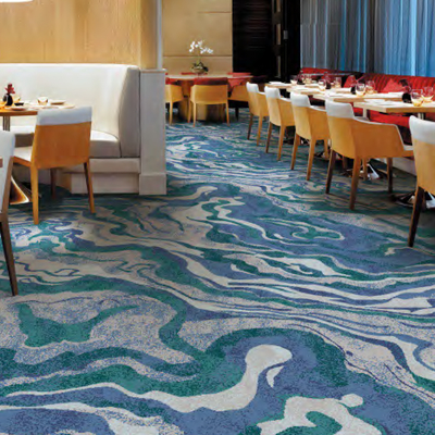 Cut Pile Fire Retard Wool And Nylon 66 Woven Axminster Carpet With Floral Pattern