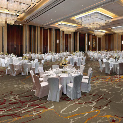 Casino Red Luxury Wool Carpet With Machine Woven Technology Width 4m